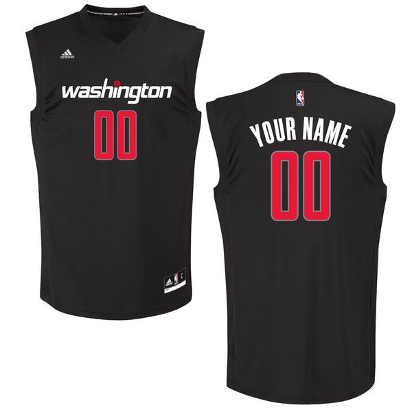 Men Washington Wizards Adidas Black Custom Chase NBA Jersey